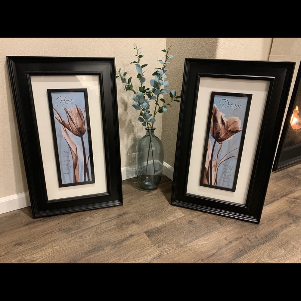Matching Blue/Neutral 2-piece Framed Wall Art Set